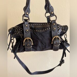 Gianni Chiarini Studded Black Leather Handbag